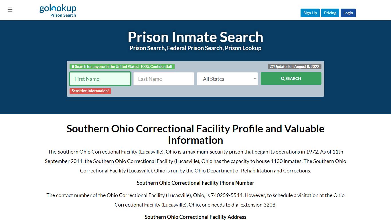 Prison Inmate Search - GoLookUp